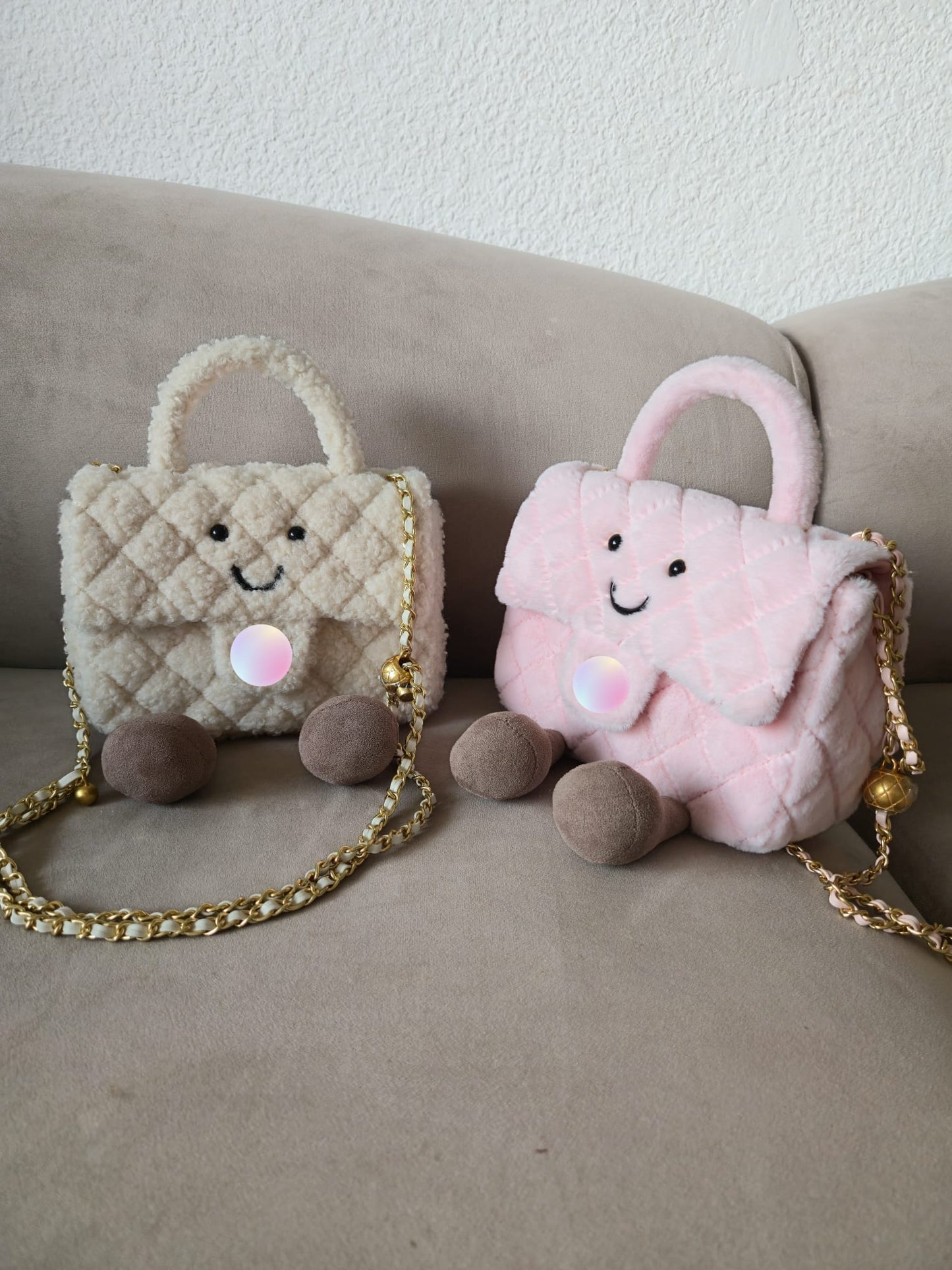 Smiley Chain Bag – Cream