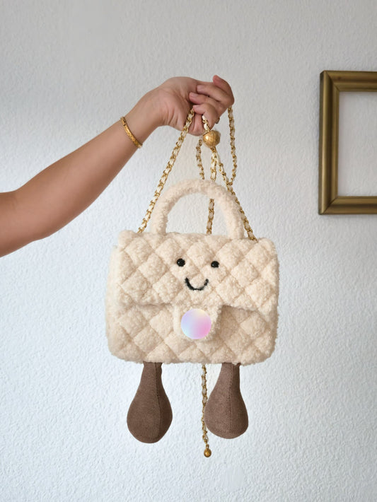 Smiley Chain Bag – Cream