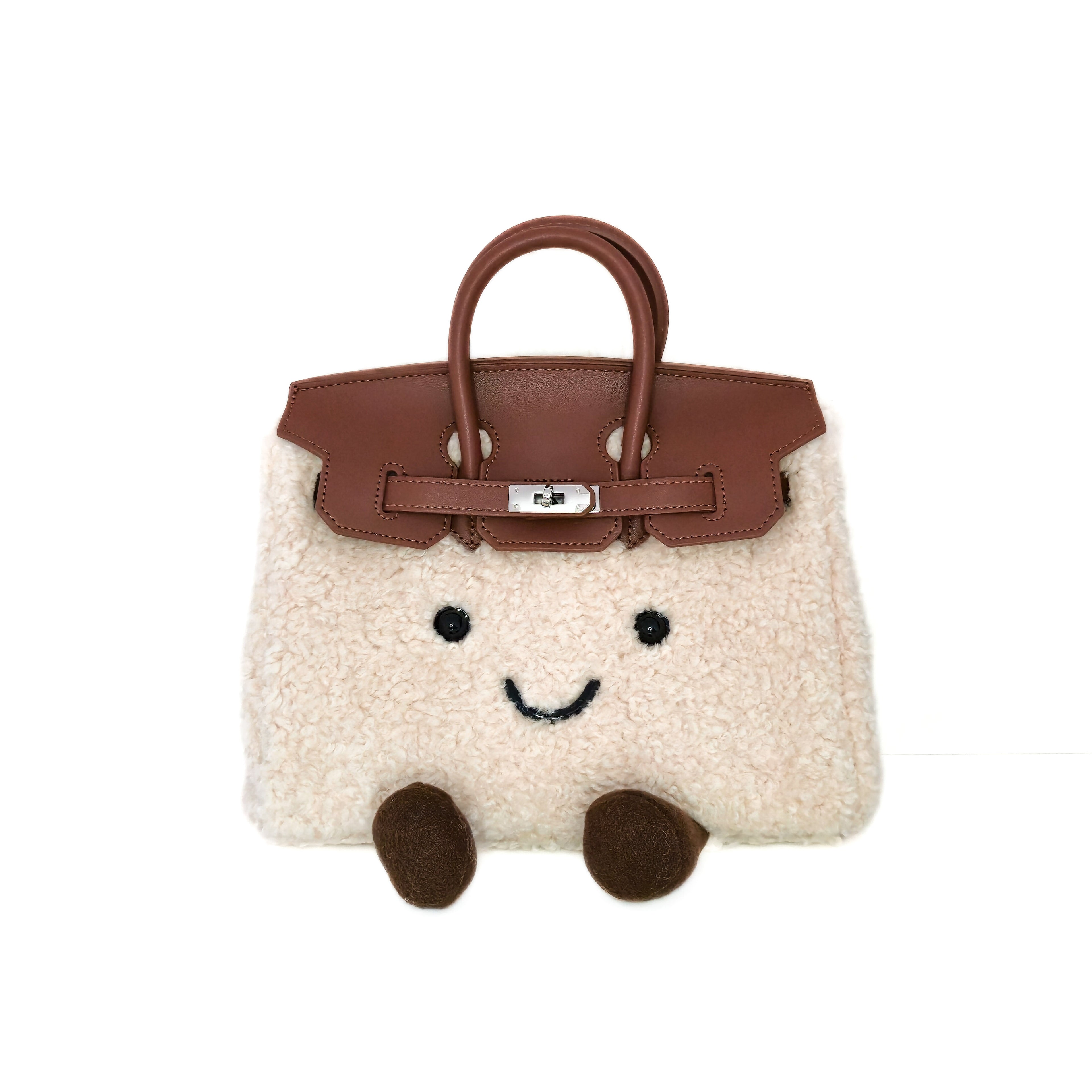 Jellykin Plush Smile Handbag – Cream