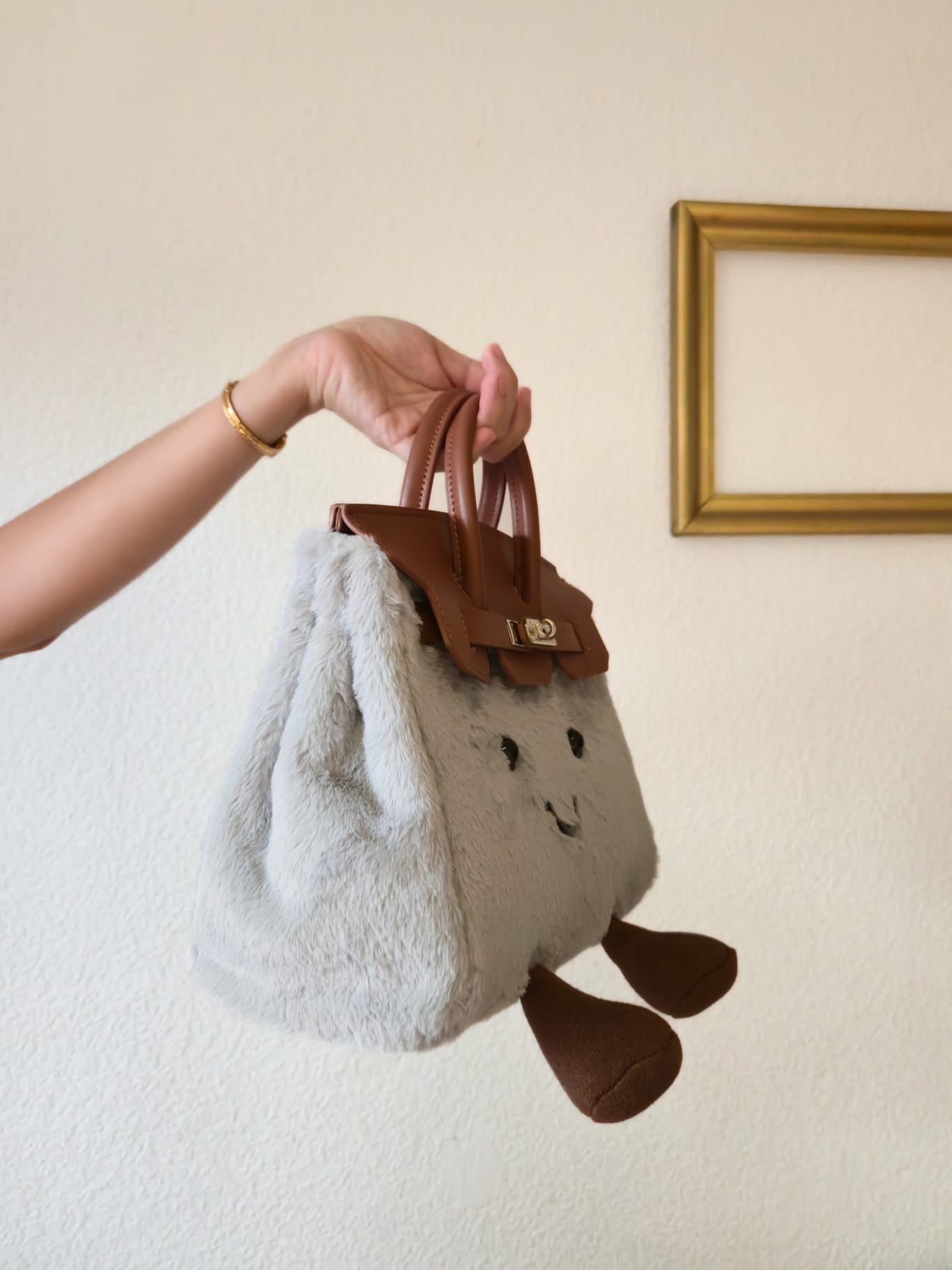 Smiley Tote – Grey