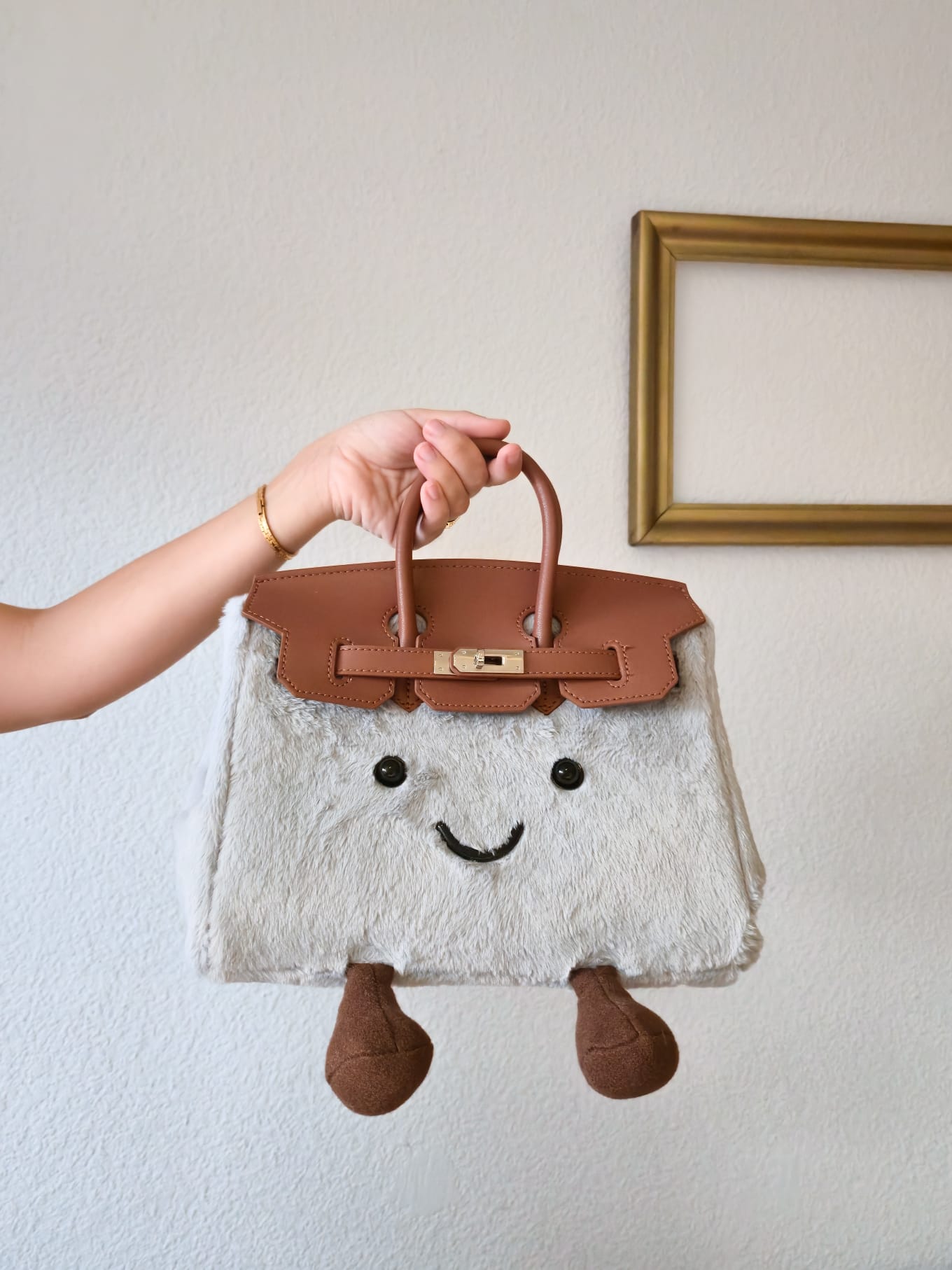 Smiley Tote – Grey