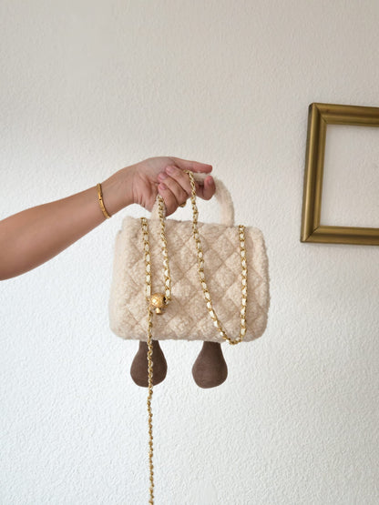 Smiley Chain Bag – Cream